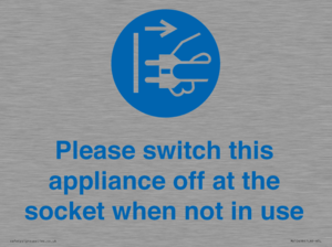 Please switch this appliance off at the socket when not in use